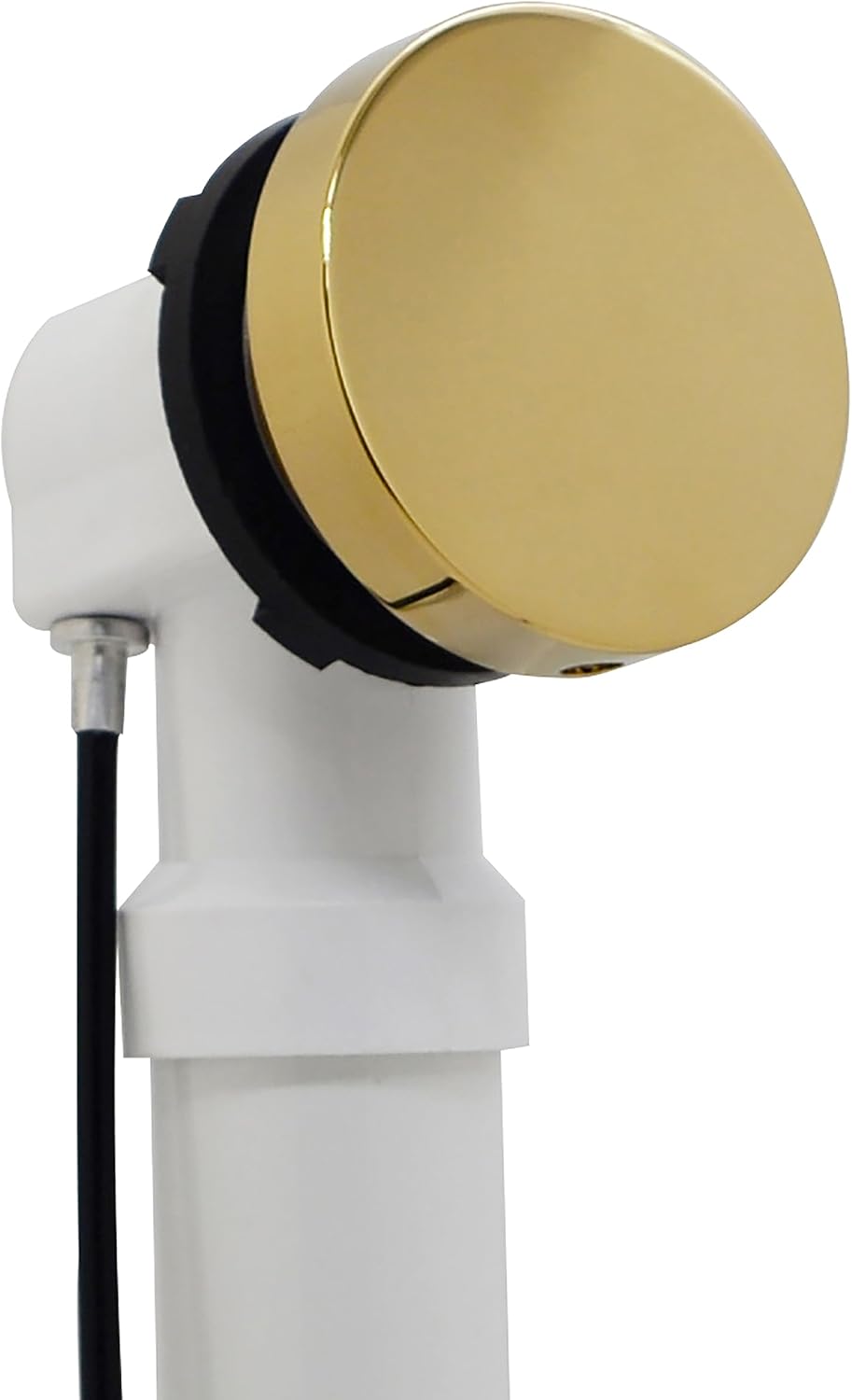 Westbrass D50P27SRE-01 27' Cable Drive Bathtub Drain Trim with Rotary Overflow Cover Knob, Pop-Up Stopper Sch. 40 PVC Fittings, Polished Brass