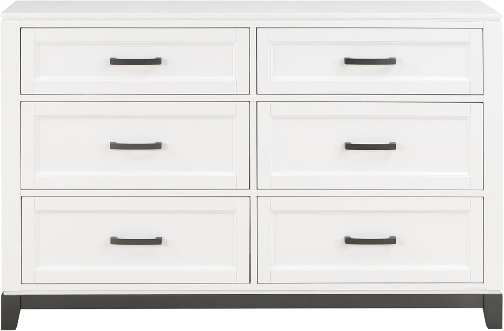 Transitional Bedroom Queen Size 4-Pieces Set Platform Bed Footboard Drawers White Finish Furniture