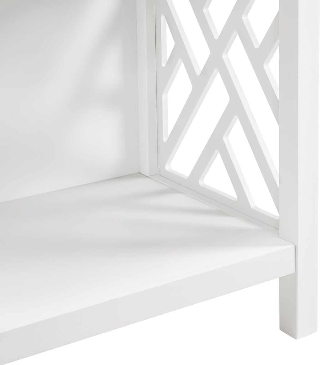 Alaterre Furniture Coventry Bench Stool with Cushion - Pine Wood Bench for Entryway or Bathroom Storage - Use as Shoe Rack, Vanity Chair and More (White)
