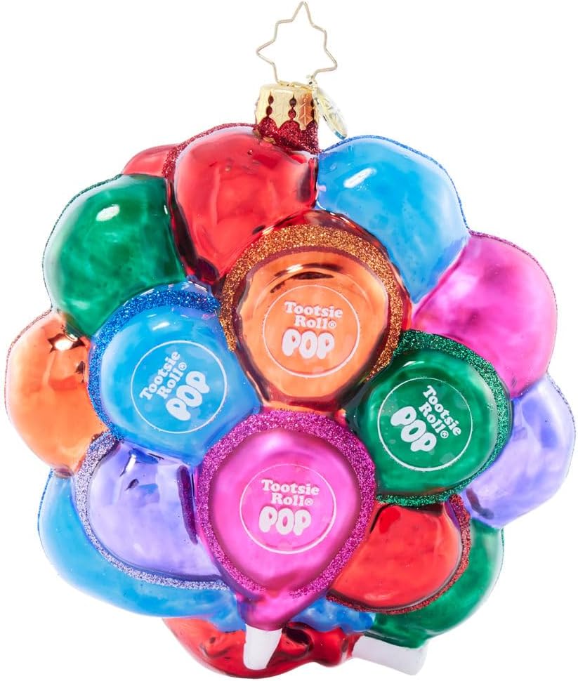 Christopher Radko Hand-Crafted European Glass Christmas Tree Decorative Ornament, Mr. Owl's Tootsie Pop Treat Wreath