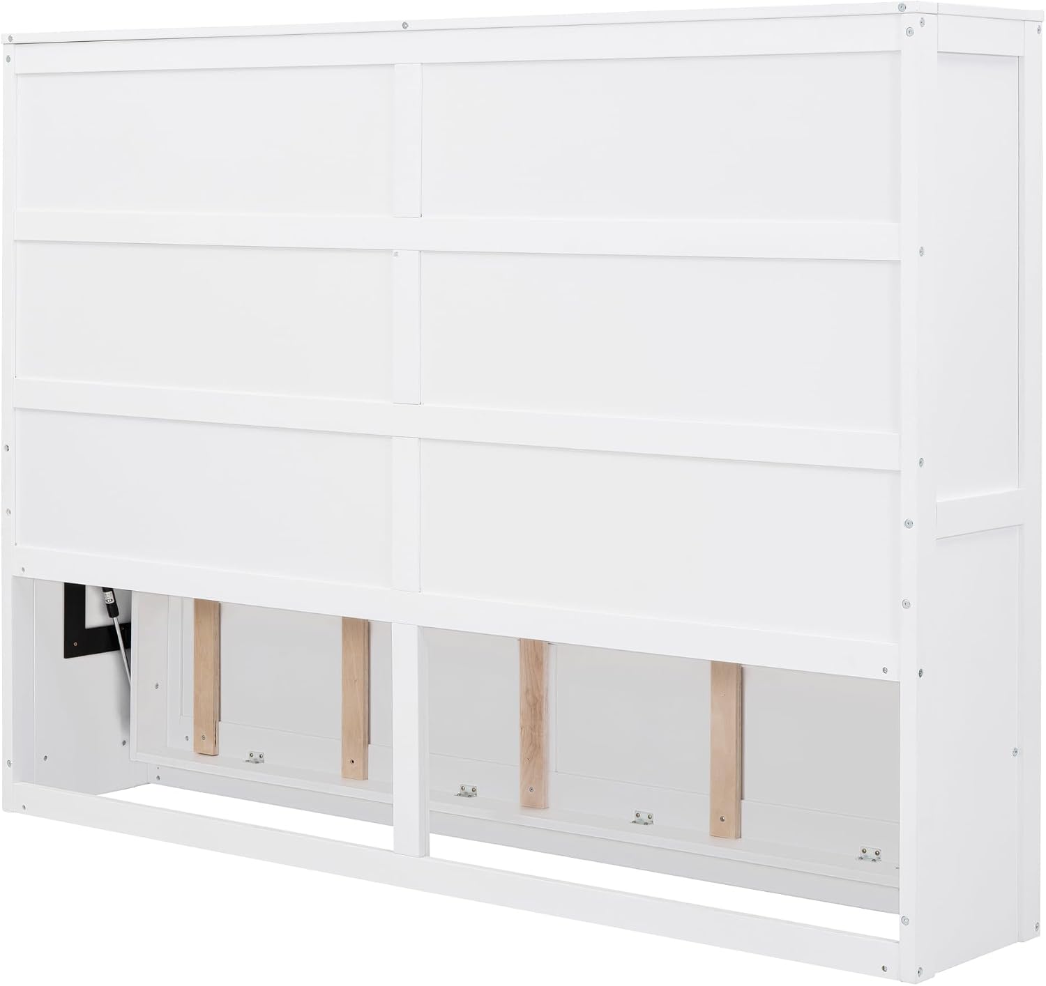 Merax Modern Farmhouse Solid Wood Murphy Bed Chest/Space Saving/Wood Slat Support/Full,White