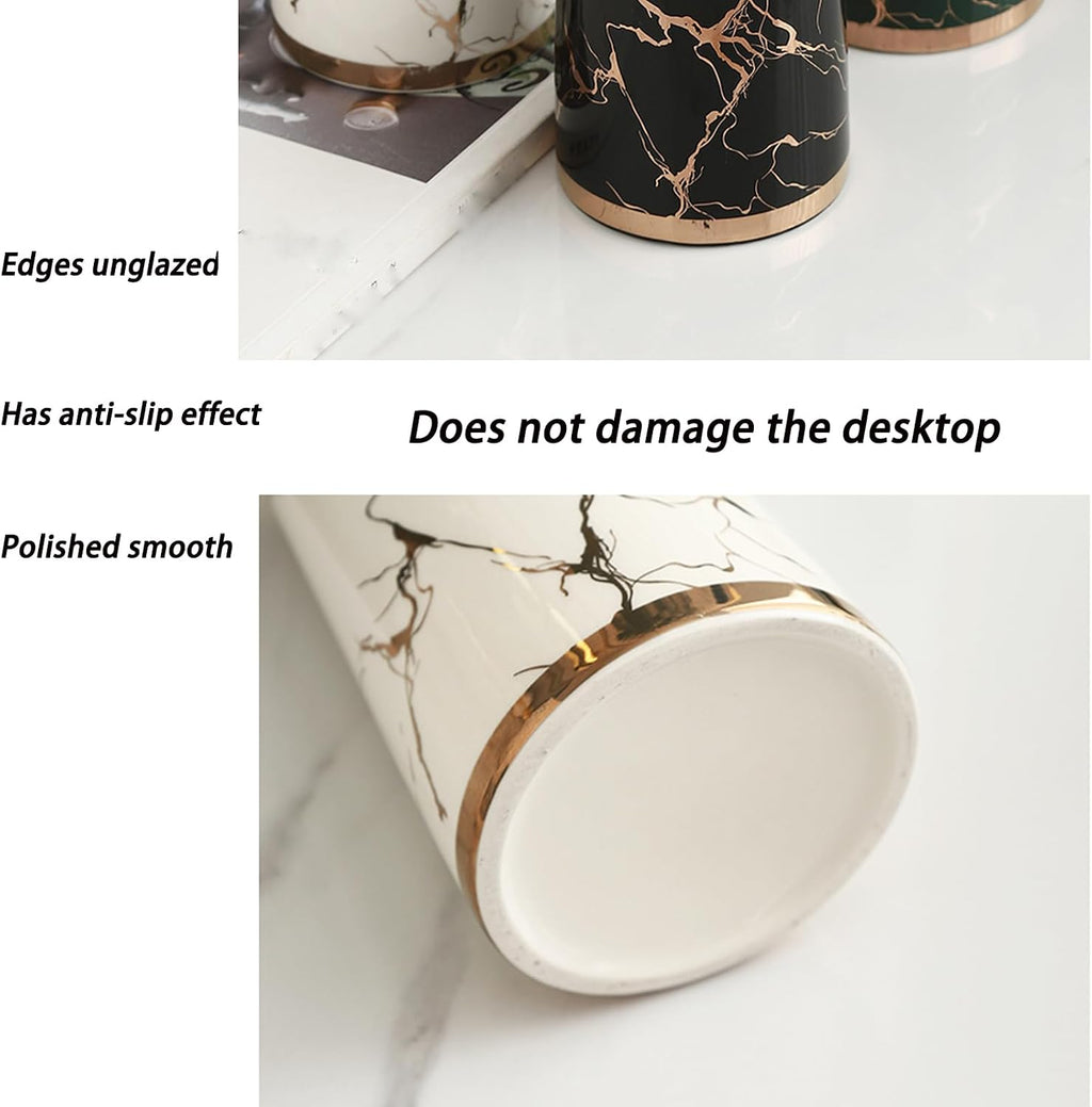 Ceramic Shampoo Conditioner Dispenser,Marble Pattern Refillable Empty Lotion Liquid Soap Pump Bottle,Pump Dispenser Bottles,for Bathroom Countertop,Green
