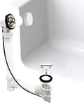 Westbrass A50P45BJ-50 1-1/2' Sch. 40 PVC 45' Cable Driven Bath Waste Kit with Ball Joint Head and Brass Trim Drain Kit, White