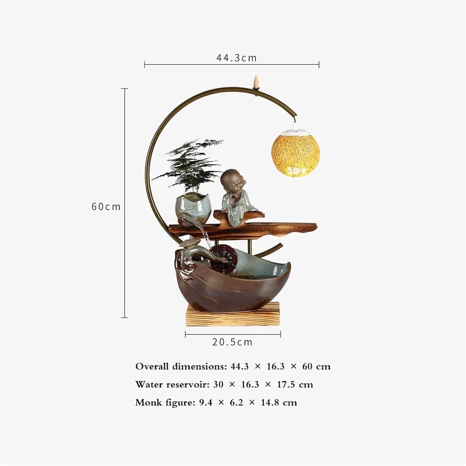 Tabletop Fountain Waterfall Fountain Ceramic Water Ornaments Chinese Landscape Home Decor