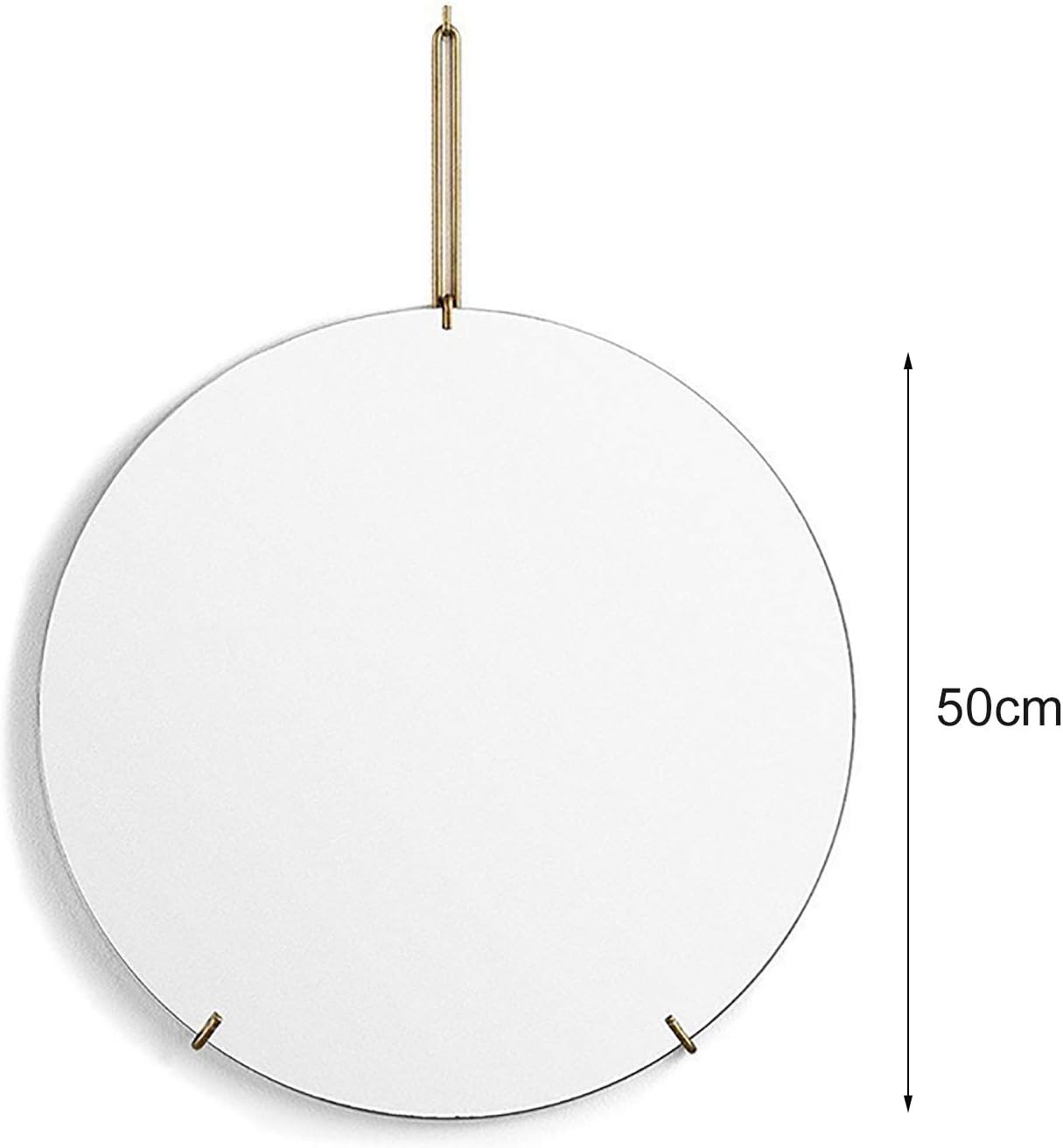 Nordic Bathroom Mirror Vanity Mirror Wall-Mounted Makeup Mirror with Hook Easy Installation Simple and Modern for Living Room (50 * 50 cm)