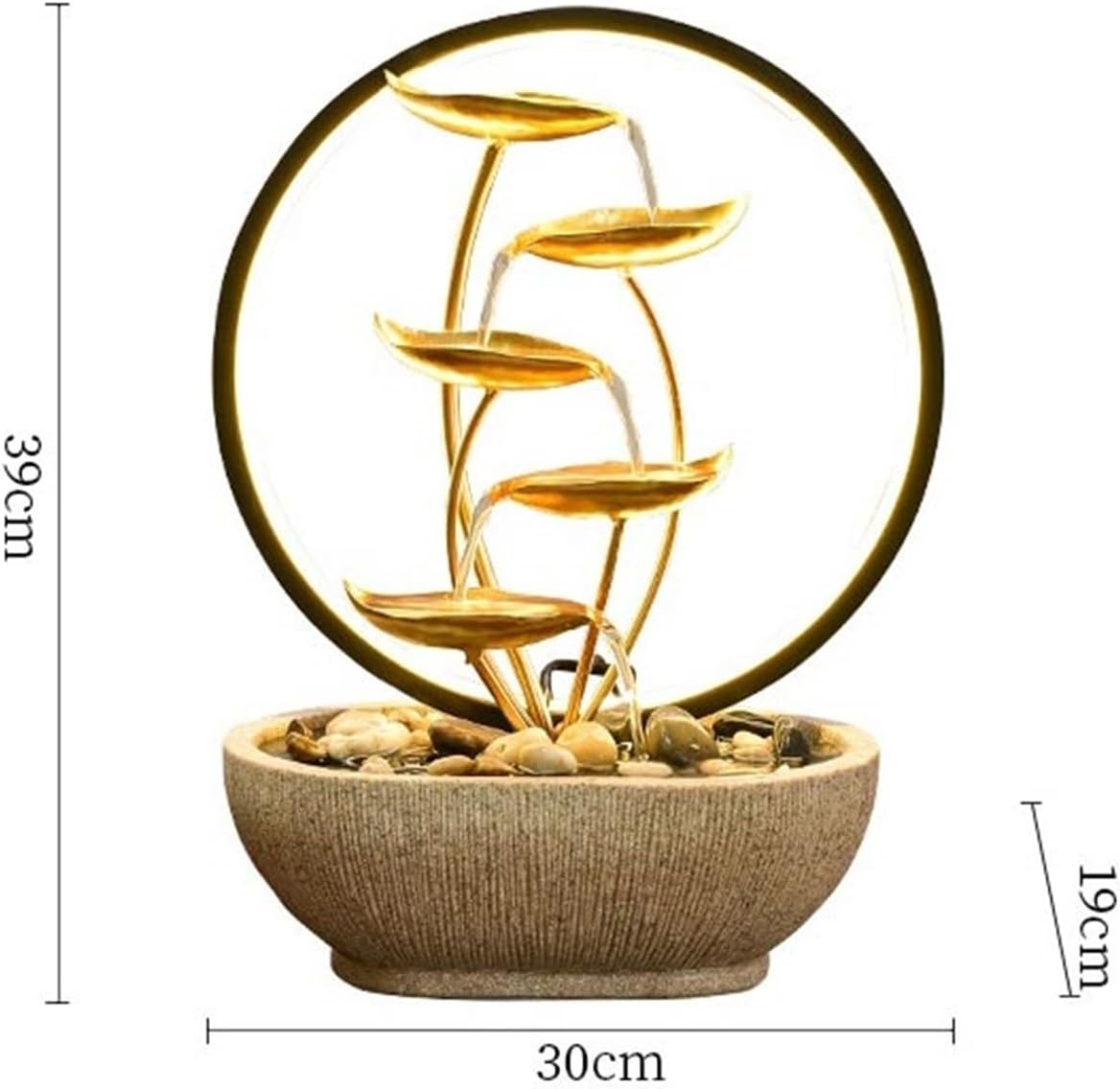 Tabletop Fountain Indoor Tabletop Tiered Water Fountain Meditation Relaxing Small Feature