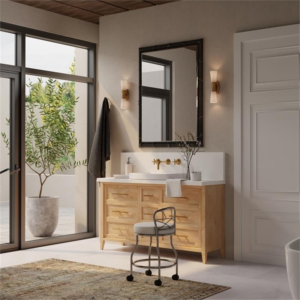 Carolina Classic Diana X-Back Vanity Bench with Casters in Chrome