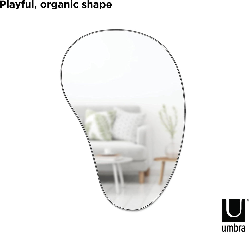 Umbra Pebble Wall Mirror 24x36' Modern Design, Titanium