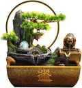 Indoor Fountain Living Tabletop Water Fountain, Resin Meditation,Desktop for Home Office Decor(Small)