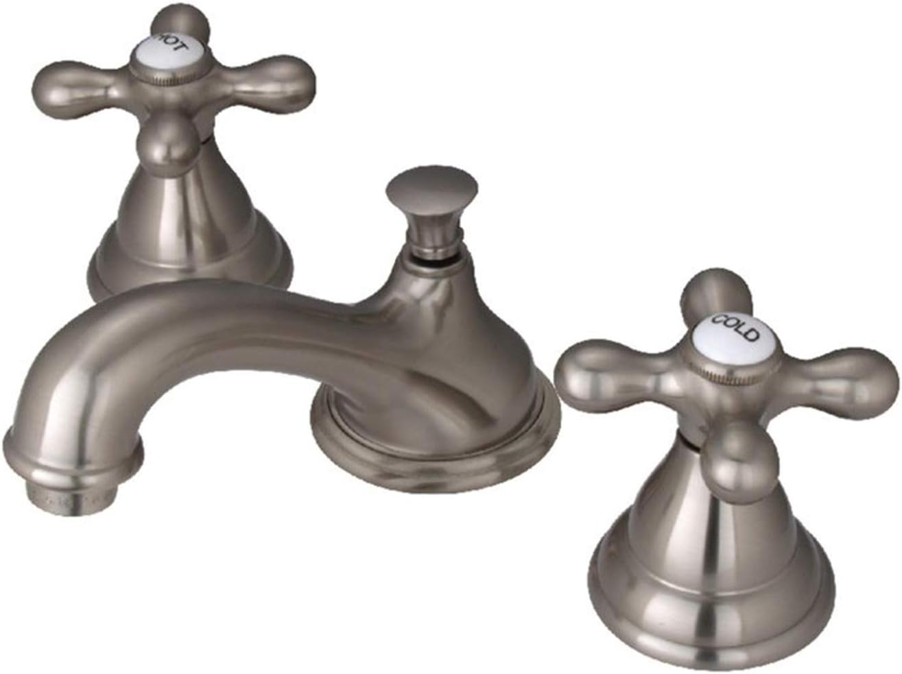 Kingston Brass KS5561AX Royale Widespread Lavatory Faucet with Metal Cross Handle, Polished Chrome