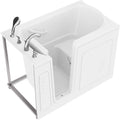 ANZZI Walk-In Bathtub 30 in x 53 in Left Drain Soaking Tub White, Quick Fill Faucet, ADA Compliant Contoured Seat, Low Threshold, Grab Bar, Slip-Resistant Acrylic, Tile Flange | AMZ3053LWS