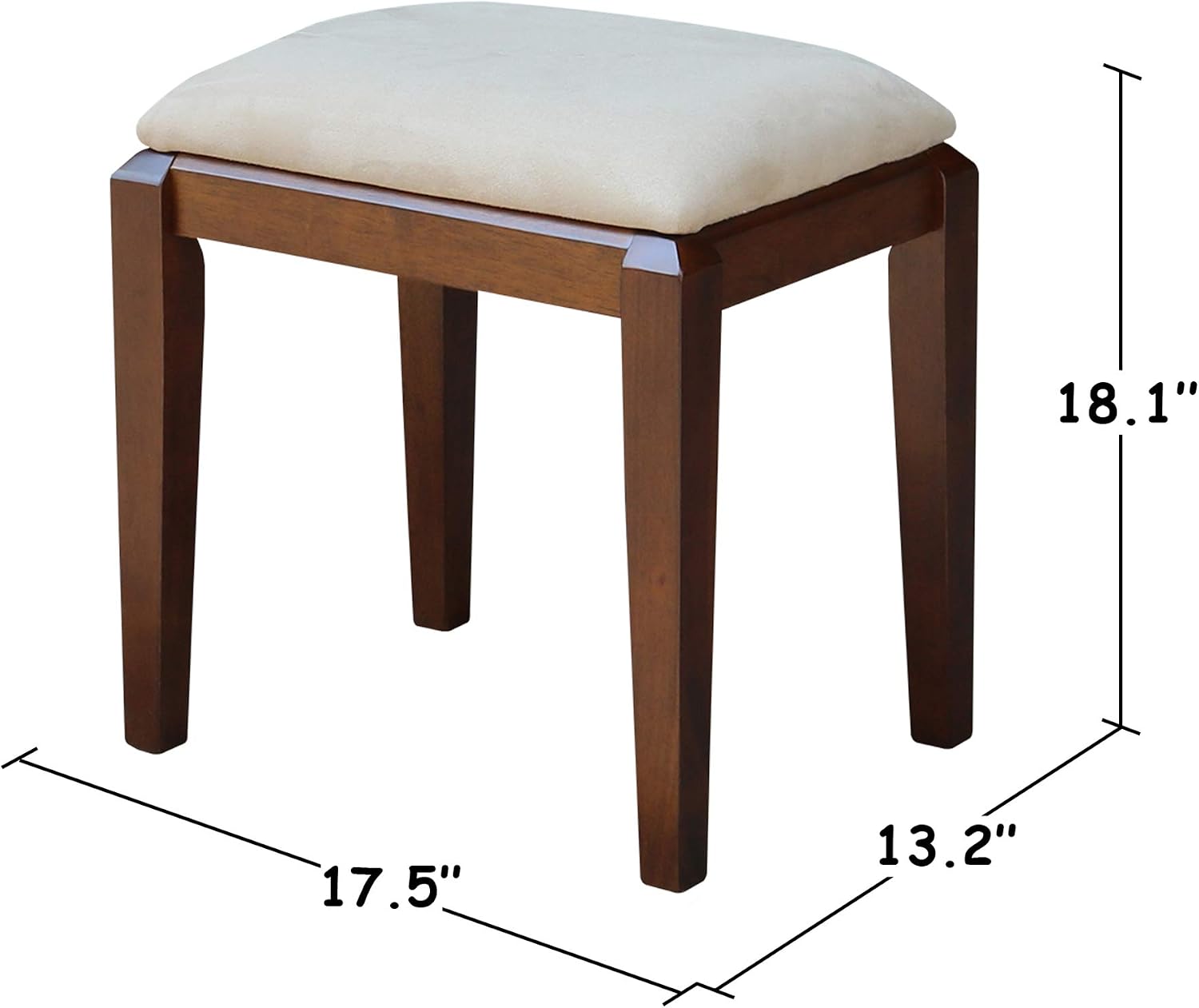 International Concepts Vanity Table with Vanity Bench Esspresso