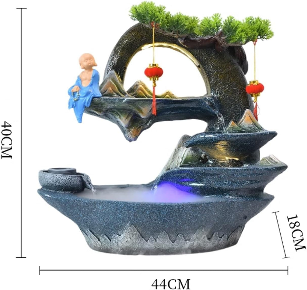 Tabletop Fountain Rocky Mountain Flowing Water Fountain Living Room High Mountain Circulating Water Humidifier Office Front Desk Desktop Decoration Desktop Fountain (Color : 07)