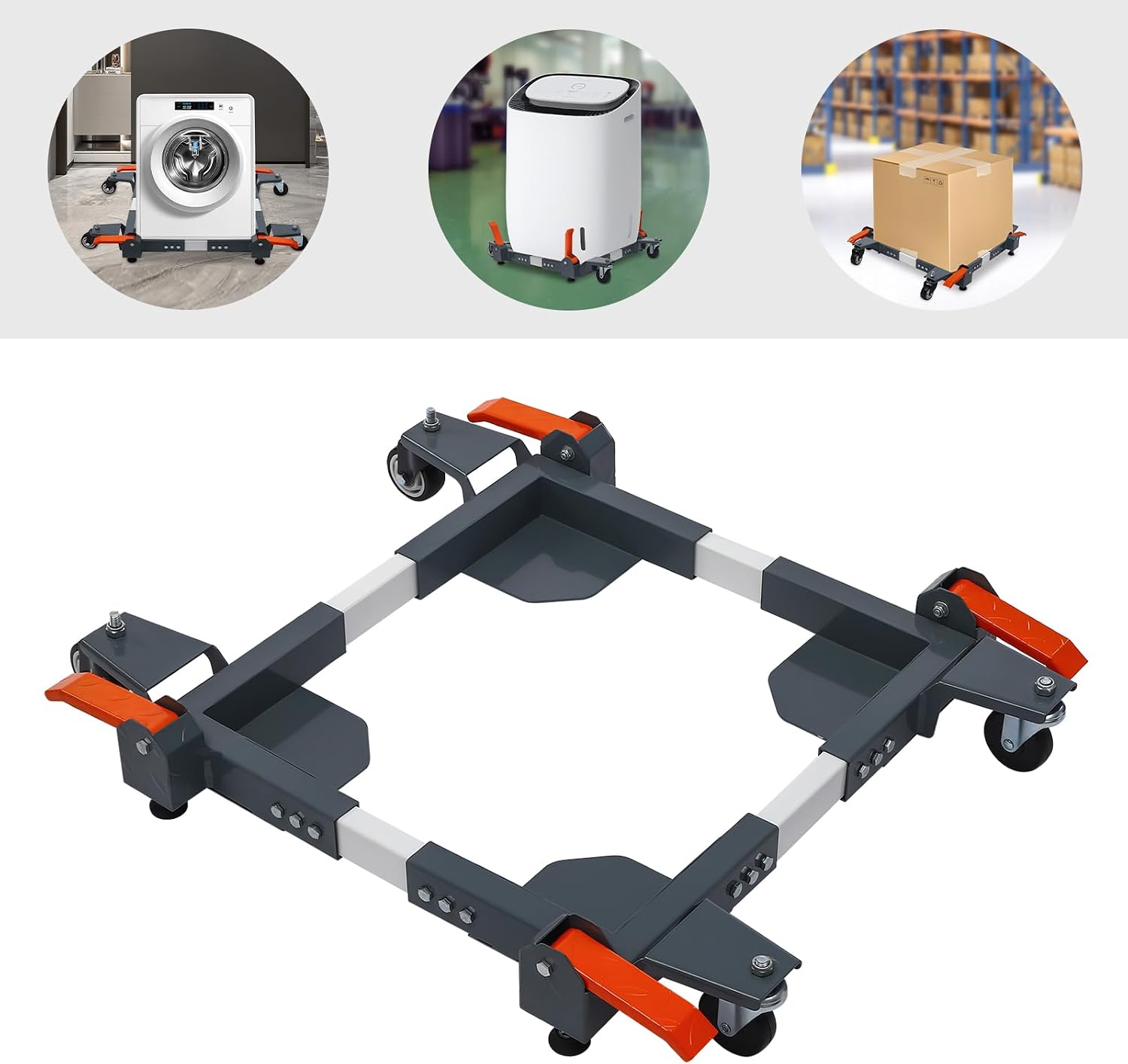 Universal Mobile Base, Heavy Duty Universal Mobile Base 1500 BLS Capacity, 28×33.5inches Adjustable Mobile Base Kit, Adjustable Rolling Set for Moving Large Equipment, Tools and Machines