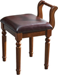 Vanity Bench Makeup Vanity Chair Piano Stool Gift Bedroom Dressing Stool Wooden Dining Stool Reception Room Stool Piano Stool Wooden Furniture(Brown (B))