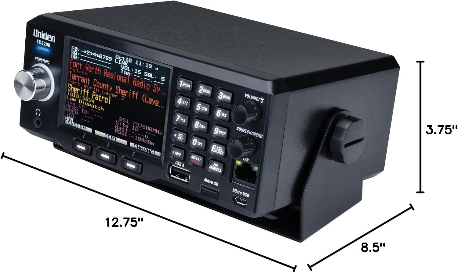 Uniden SDS200 True I/Q™ TrunkTracker X Base/Mobile Digital Scanner. Incredible Digital Performance. TrunkTracker X Technology Provides The Best Digital Decode Performance in The Scanner Industry.