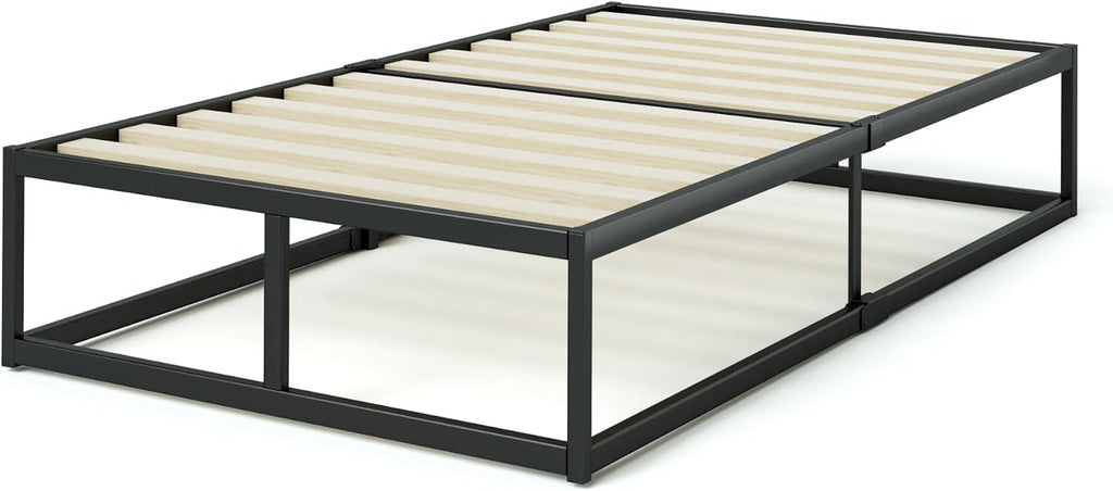 Zinus Joseph 14 Inch Platform Bed Frame, Wood Slat Support, No Box Spring Needed, Eco Friendly WonderBox(TM) Packaging, Easy Assembly, Black, Twin