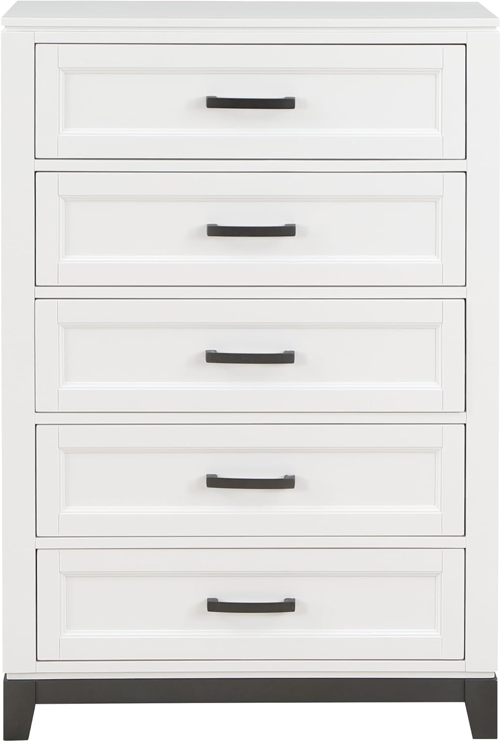 Transitional Bedroom Queen Size 4-Pieces Set Platform Bed Footboard Drawers White Finish Furniture