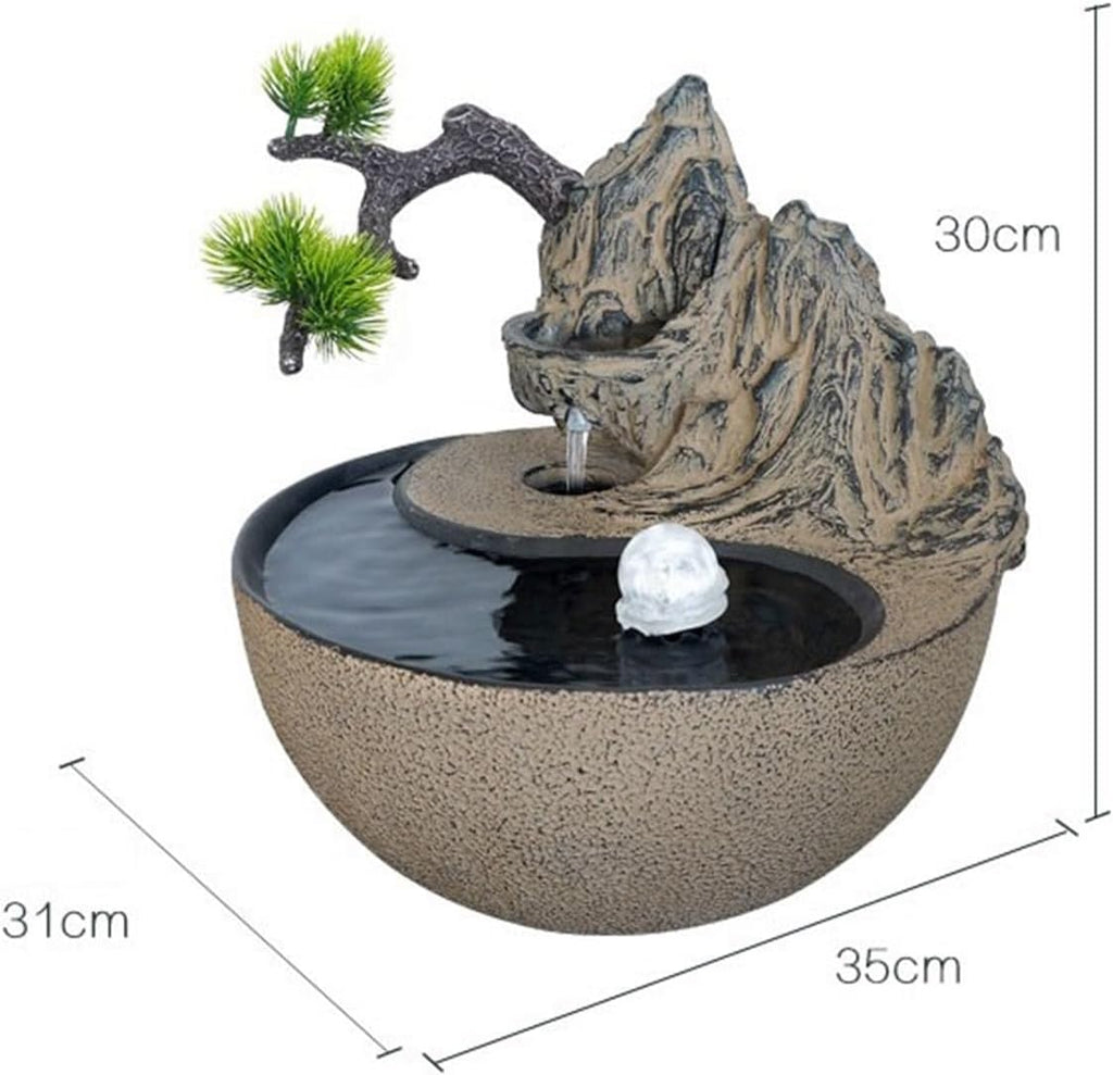 Tabletop Fountain Indoor Waterfall Fountain Chinese Style Desktop Water Ornaments Tea Room Water Feature