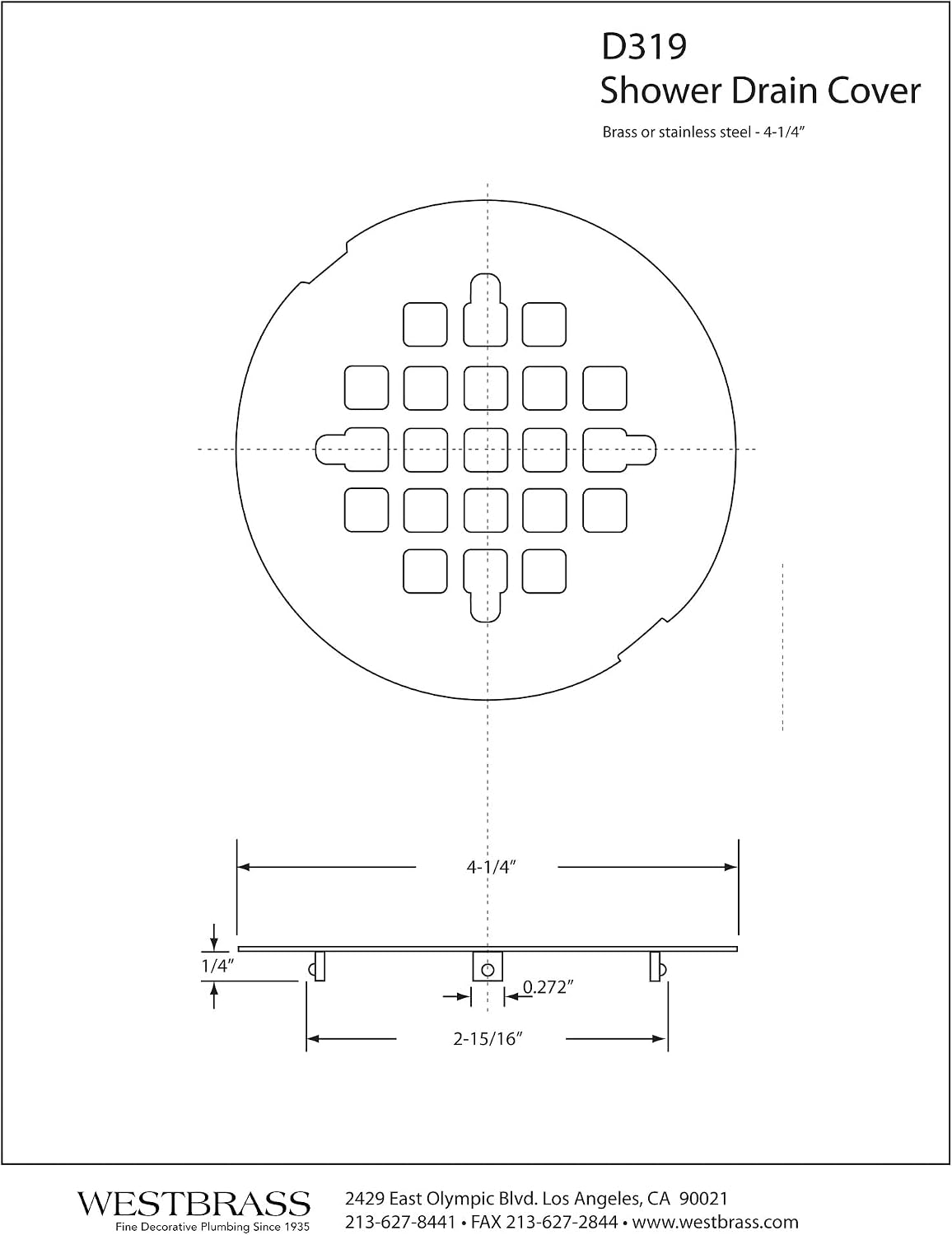 Westbrass D319-25-12 4-1/4' OD Casper Style Brass Snap-in Shower Strainer Grid Drain Cover, Oil Rubbed Bronze (25-Pack)