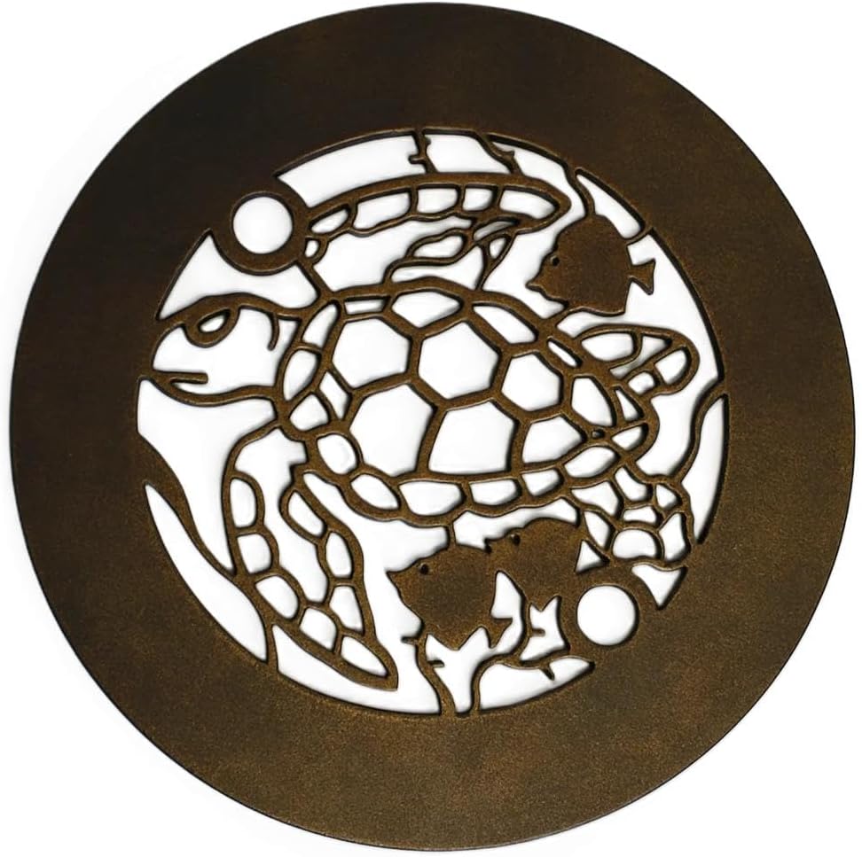 4.25' Round Shower Drain Cover – Turtle Design | Replacement for 4-1/4' Drains | Decorative Bathroom Upgrade (Oil-Rubbed-Bronze)