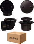 Westbrass D534-20-12 SCH. 40 ABS 1-1/2' Course Thread Plumber's Pack Tip-Toe Bathtub Drain Plug with Two-Hole Elbows, 20-Pack, Oil Rubbed Bronze, 20 Count
