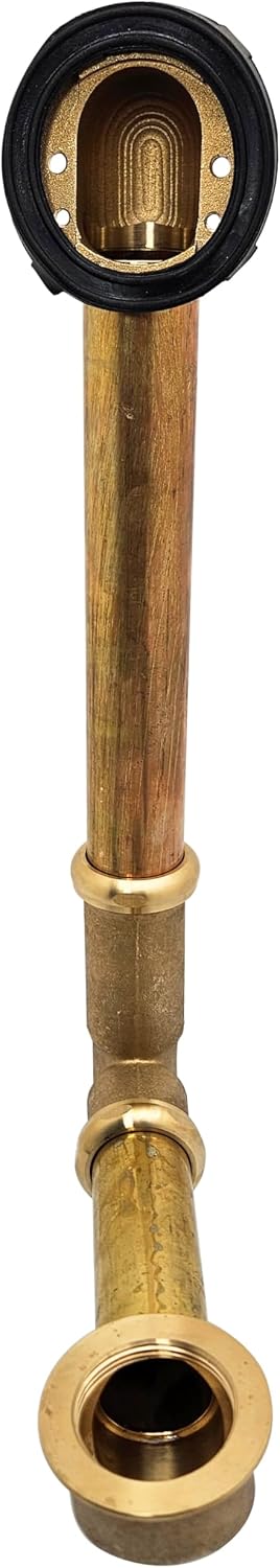 Westbrass Twist & Close Bath Waste - Hidden Overflow -14' Make-Up, 17 Gauge, Satin Nickel, D321H-07