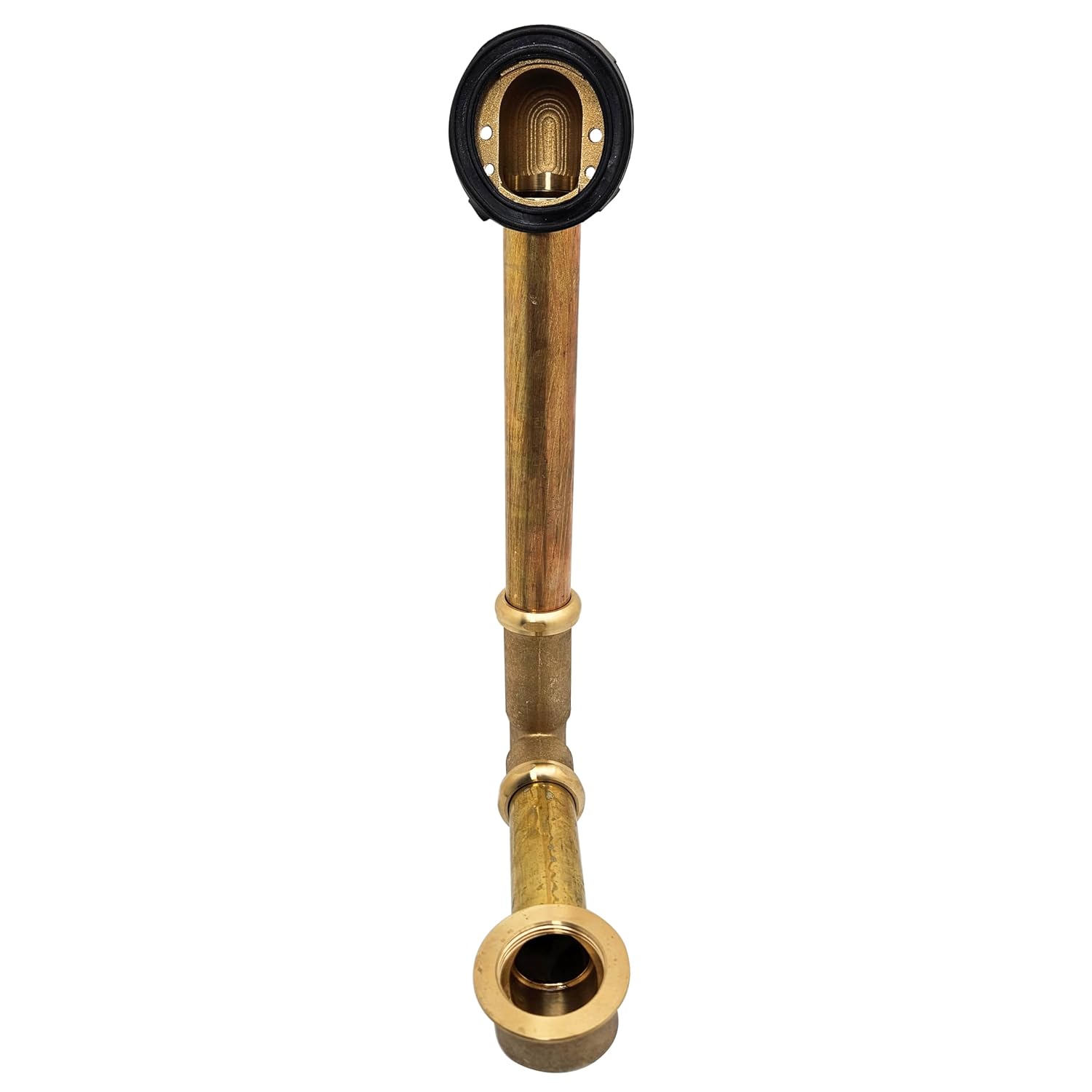 Westbrass 14' 17 Gauge Brass Tip-Toe Drain Bath Waste and Overflow with 2-Hole Faceplate, Satin Nickel, D325-07