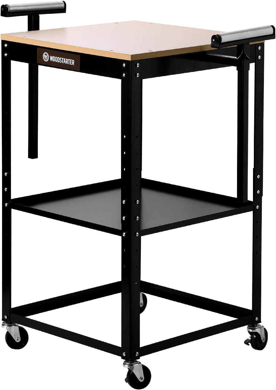Planer Stand with Integrated Mobile Base and Storage Shelf, 58'×21'×38', 500 lbs Load Capacity, 6 - Level Height Adjustment