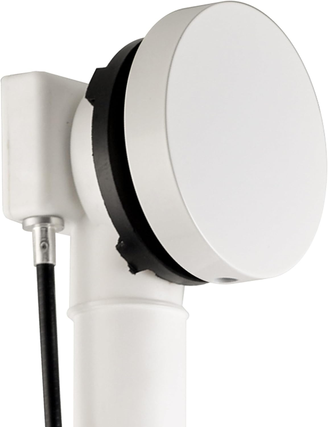 Westbrass D50P27TLERE-50 27' Cable Drive Bath Drain Trim with Rotary Overflow Cover Knob, Pop-Up Stopper and Poly Tubular Pipes & Fittings, Powder Coat White