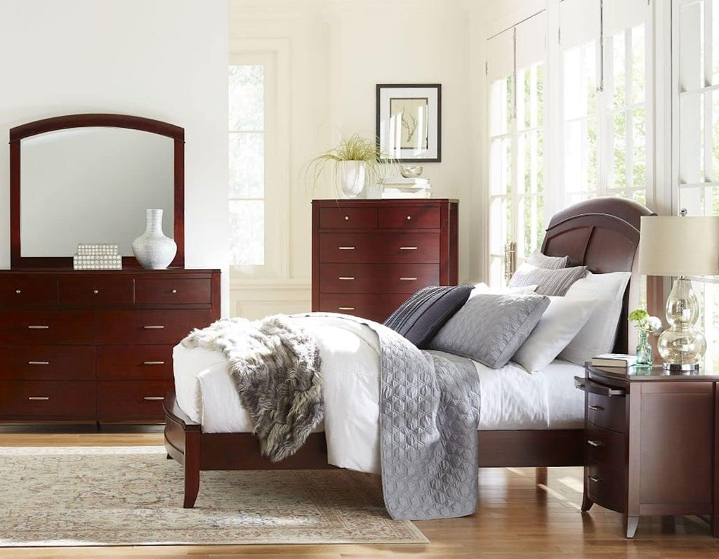 Modus Furniture Solid-Wood Low-Profile Sleigh Bed, Full, Brighton - Cinnamon
