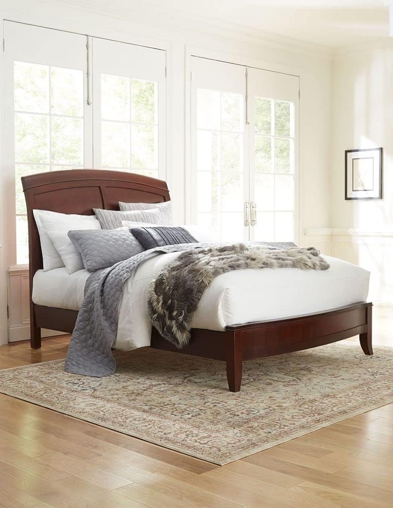 Modus Furniture Low-Profile Sleigh Bed, King, Brighton - Cinnamon