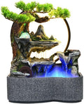 Tabletop Fountain Indoor Water Fountain, Circulating Feature Desktop Feng Shui Wheel Fish Pond Landscaping