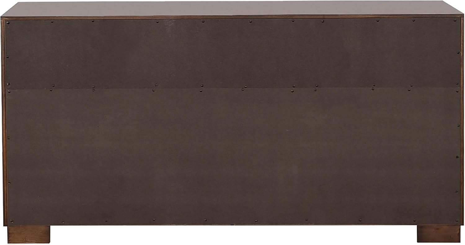 Coaster Home Furnishings Jessica Contemporary 5-Piece Bedroom Set Eastern King Size LED Panel Bed Frame 43-inch Headboard Cappuccino 200711KE-S5
