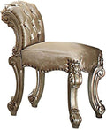 ACME Vendome Vanity Stool - 23008 - Fabric - Gold Patina & Bone
