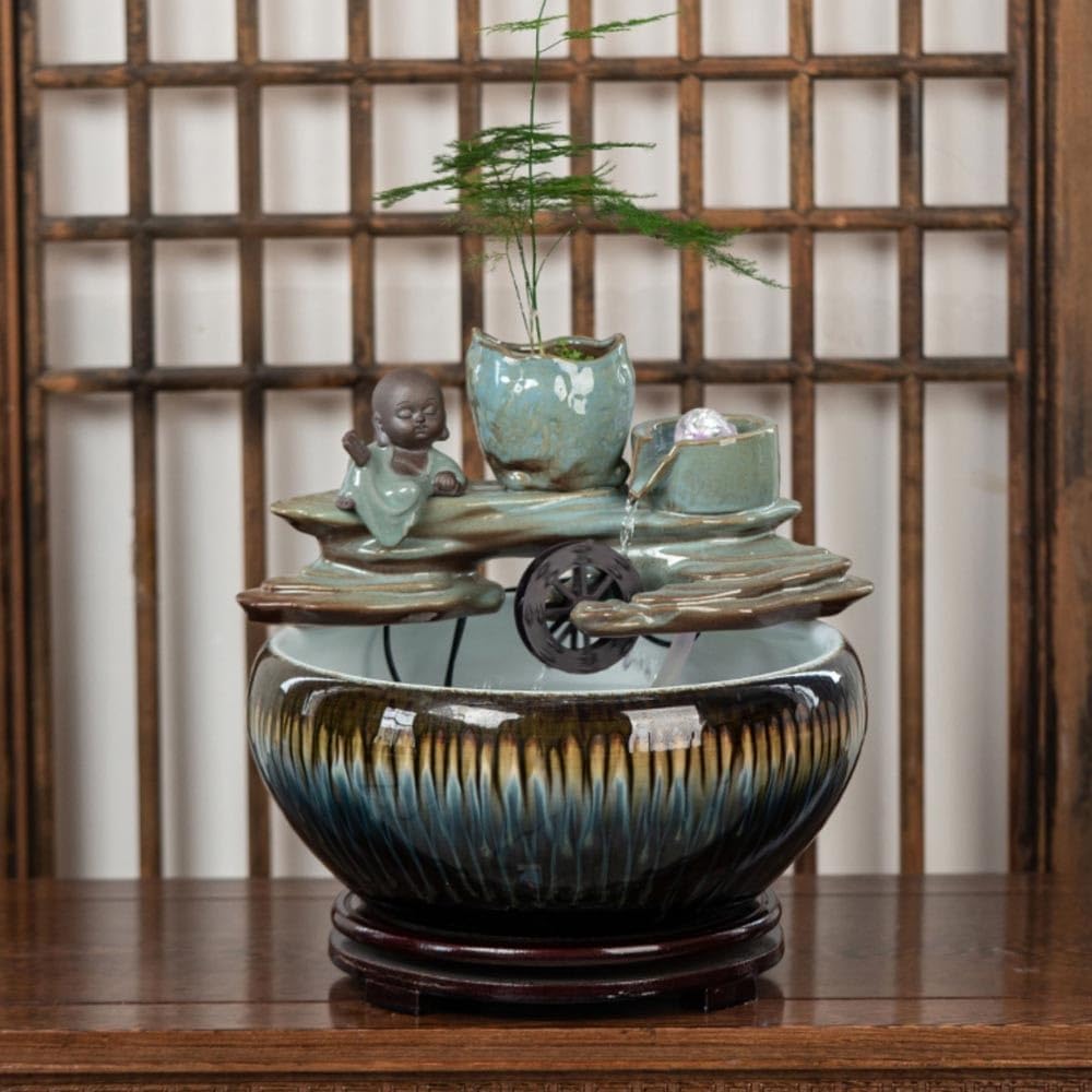 Tabletop Fountain Tabletop Fountain Ceramic Fish Tank Relaxing Ambiance for Home and Office Decor Tabletop Water Fountain
