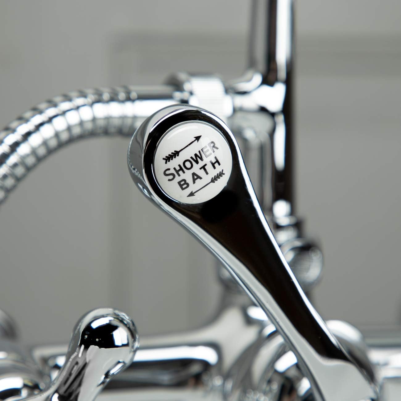 Vintage Tub & Bath Clawfoot Tub Rim Mount English Telephone Faucet with Handshower - Drain and Supply Lines Complete Set
