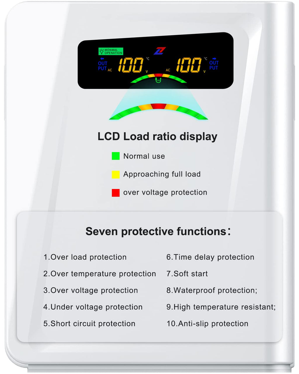 ZHENGXI 120v to 100v Step Down Transformer 1000W Power Voltage Converters, No Noise, Ten Protection Functions,Using Japan Appliances in US