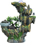 Tabletop Fountain Rockery Water Waterfall Plants Desktop Fountain Home Office Decorations