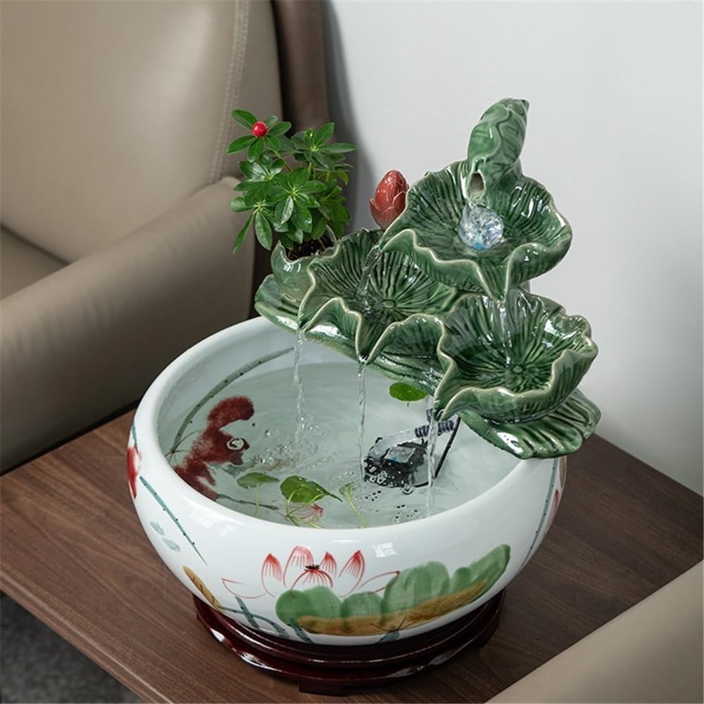 Tabletop Fountain Tabletop Fountain Indoor Water Feature Meditation Decor Sound Relaxation Ornament(XL)