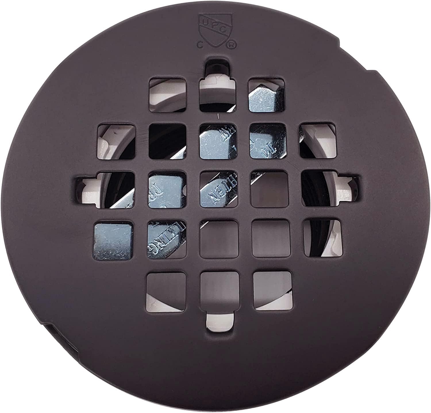Westbrass D206P-5-12 2' No-Caulk PVC Compression Shower Drain with 4-1/4' Round Grid Cover, Oil Rubbed Bronze (5-Pack)