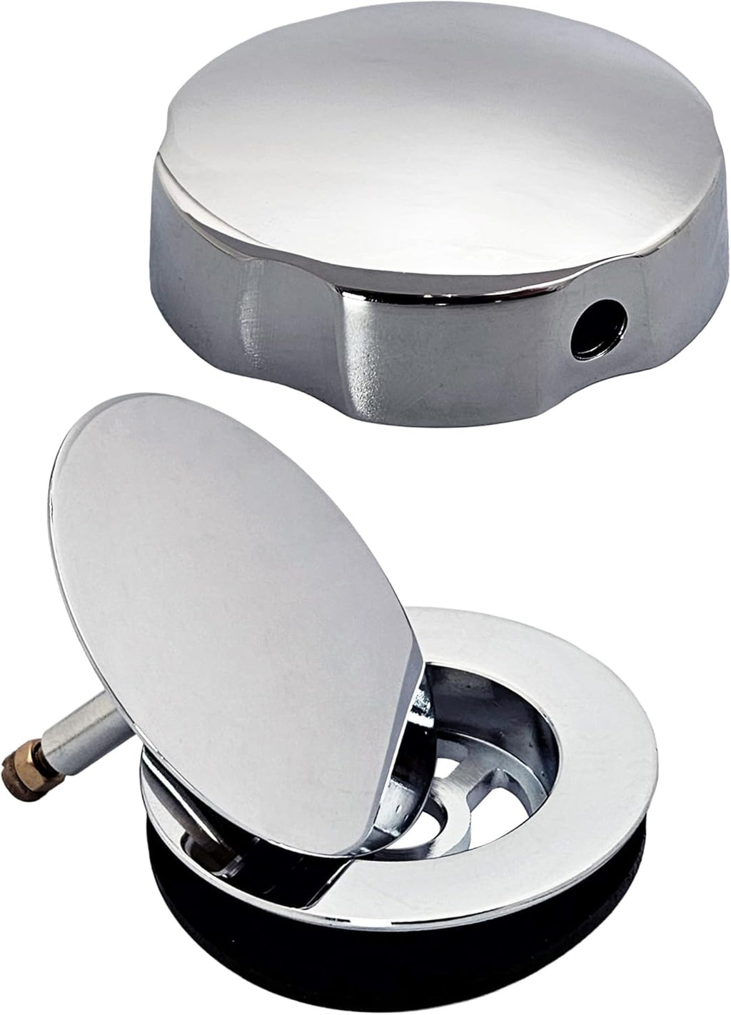 Westbrass D50A27-26 27' Cable Drive Standard Bath Drain Trim Kit with Rotary Overflow Cover Knob, Pop-Up Stopper and Sch. 40 ABS Fittings, Polished Chrome (12-Pack)