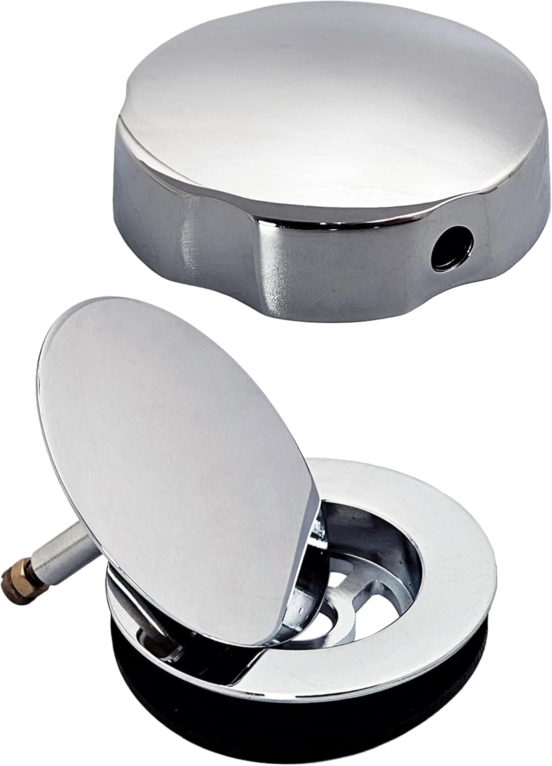 Westbrass D50A27-26 27' Cable Drive Standard Bath Drain Trim Kit with Rotary Overflow Cover Knob, Pop-Up Stopper and Sch. 40 ABS Fittings, Polished Chrome (12-Pack)