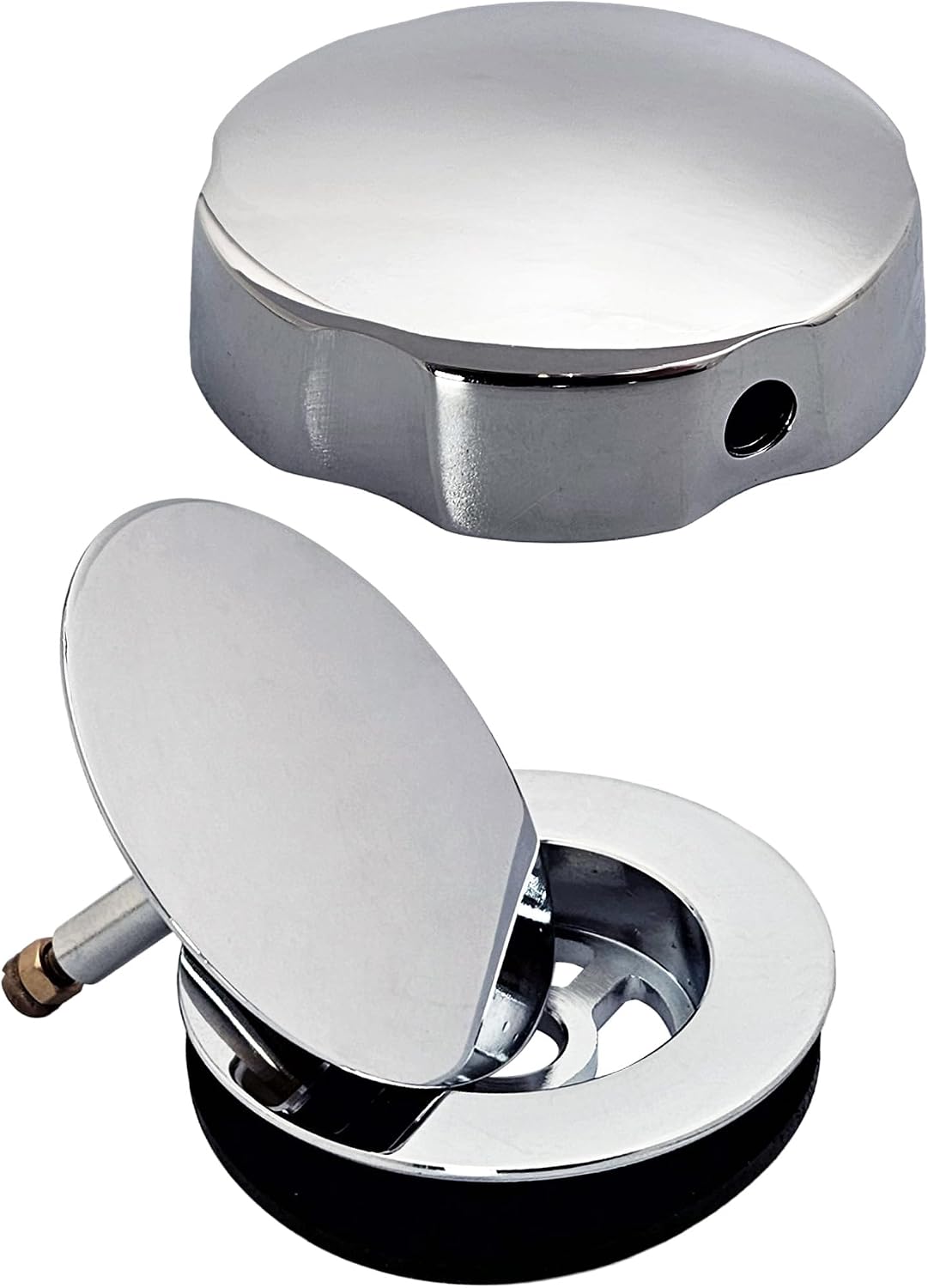 Westbrass D50TE-10-26 Standard 1-1/2' Replacement Trim for Cable Drive Bath Drain Waste & Overflow Assemblies, Polished Chrome (10-Pack)