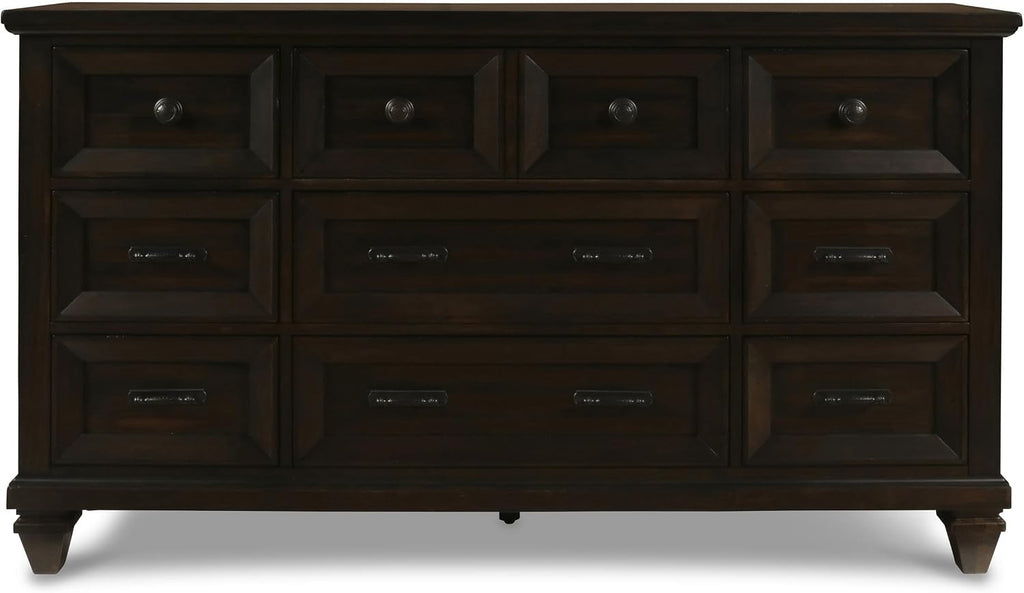 New Classic Sevilla 4-Piece Wood Queen Bedroom Set with Nightstand in Walnut
