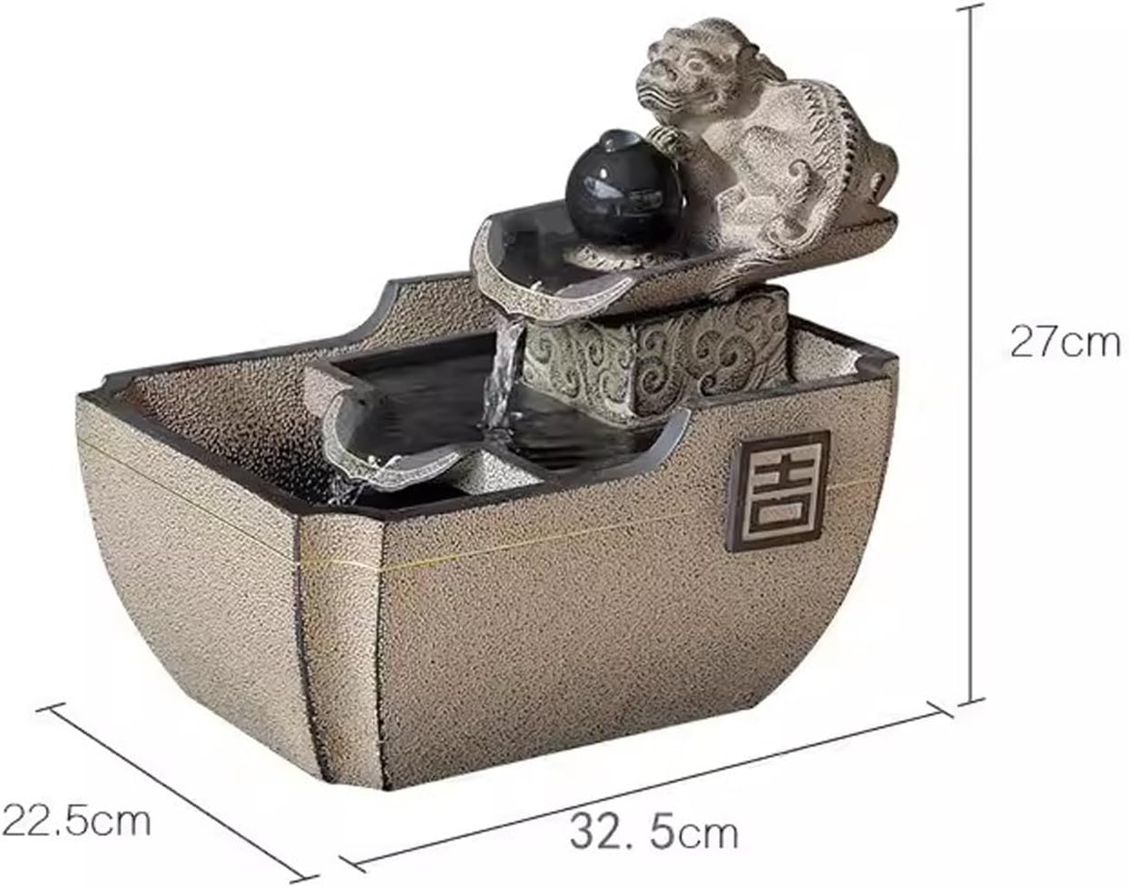 Tabletop Fountain Flowing Water Decoration for Living Room Study and Study Chinese Style Creative Fountain Water Landscape Decoration Desktop Decoration Desktop Fountain (Color : C)