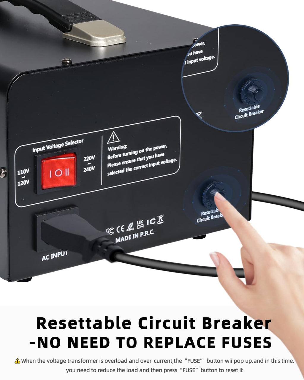 LVYUAN 5000 Watt Voltage Converter Transformer Heavy Duty Step Up/Down AC 110V/120V/220V/240V Power Converter with 3 US Outlets, 3 Universal Outlets, Resettable Circuit Breaker Protection