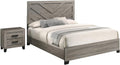 Furniture Rustic Charm Bedroom Set with Chevron Panel Headboard