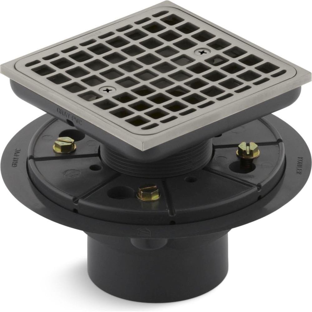 Kohler K-9136-BN Square Design Tile-In Shower Drain Finish: Vibrant Brushed Nickel