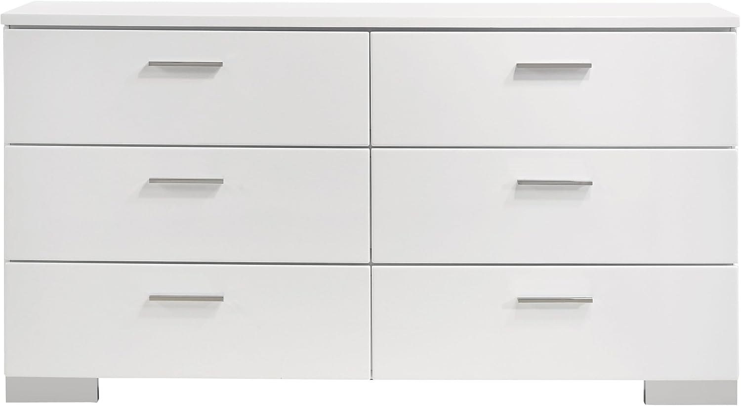 GOWE Dulcey White High Gloss 5-Piece Eastern King Bedroom Set